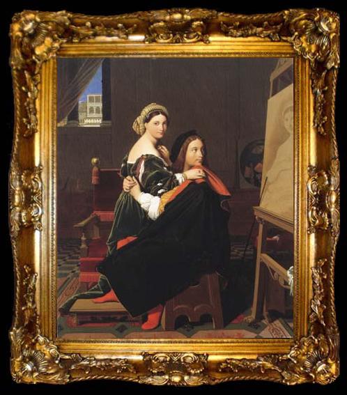 framed  Jean Auguste Dominique Ingres Raphael and La Fornarina (mk04), ta009-2